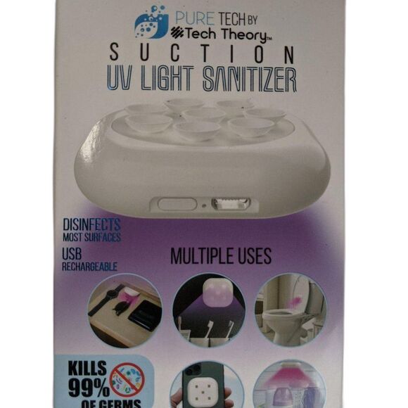Pure Tech Suction Cups UV Light Sanitizer USB Kills Germs  Post Pandemic  Clean - Picture 1 of 2